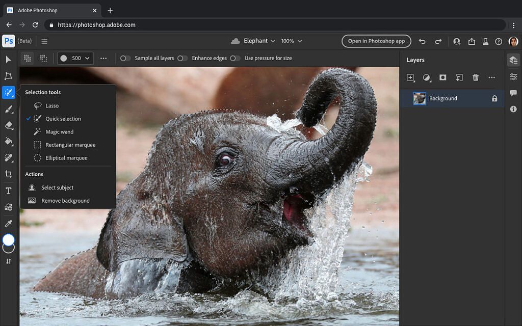 Adobe Photoshop on the web