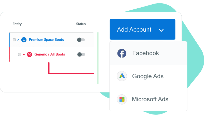 Multiple Accounts - Facebook, Google Ads, Microsoft Ads