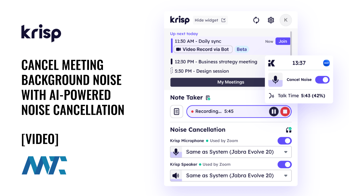 Krisp: AI-Powered Meeting Background Noise Cancellation