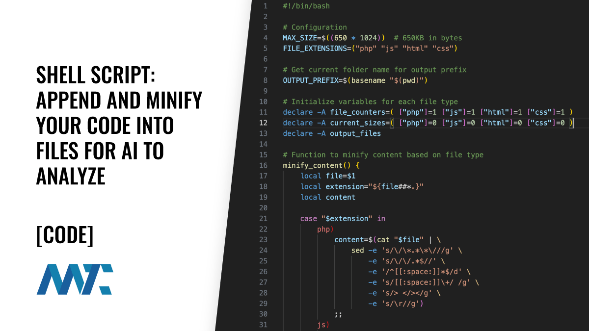 Shell Script to Combine Code Files for AI
